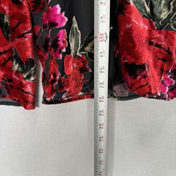 Ett:twa Anthropologie Floral Burnout Jumpsuit Womens Small Black Velvet Motif - Picture 10 of 15